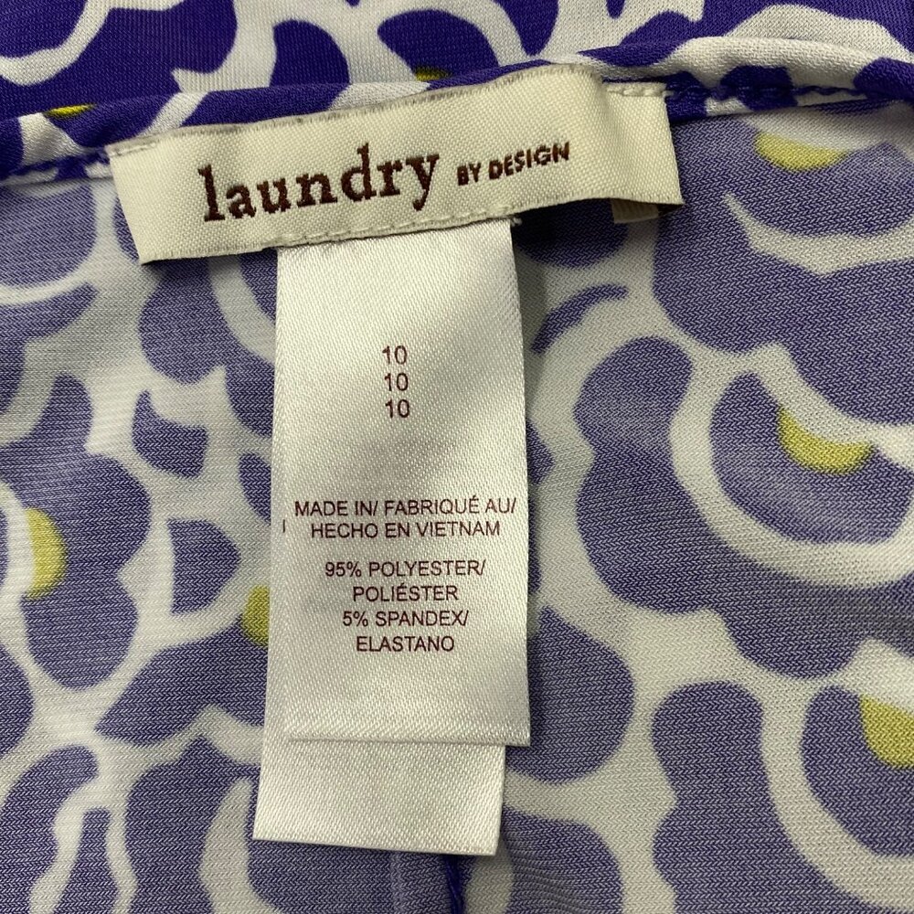Laundry By Design Purple & White Wrap Dress 3/4 Sleeves Size10‎ - Picture 8 of 9
